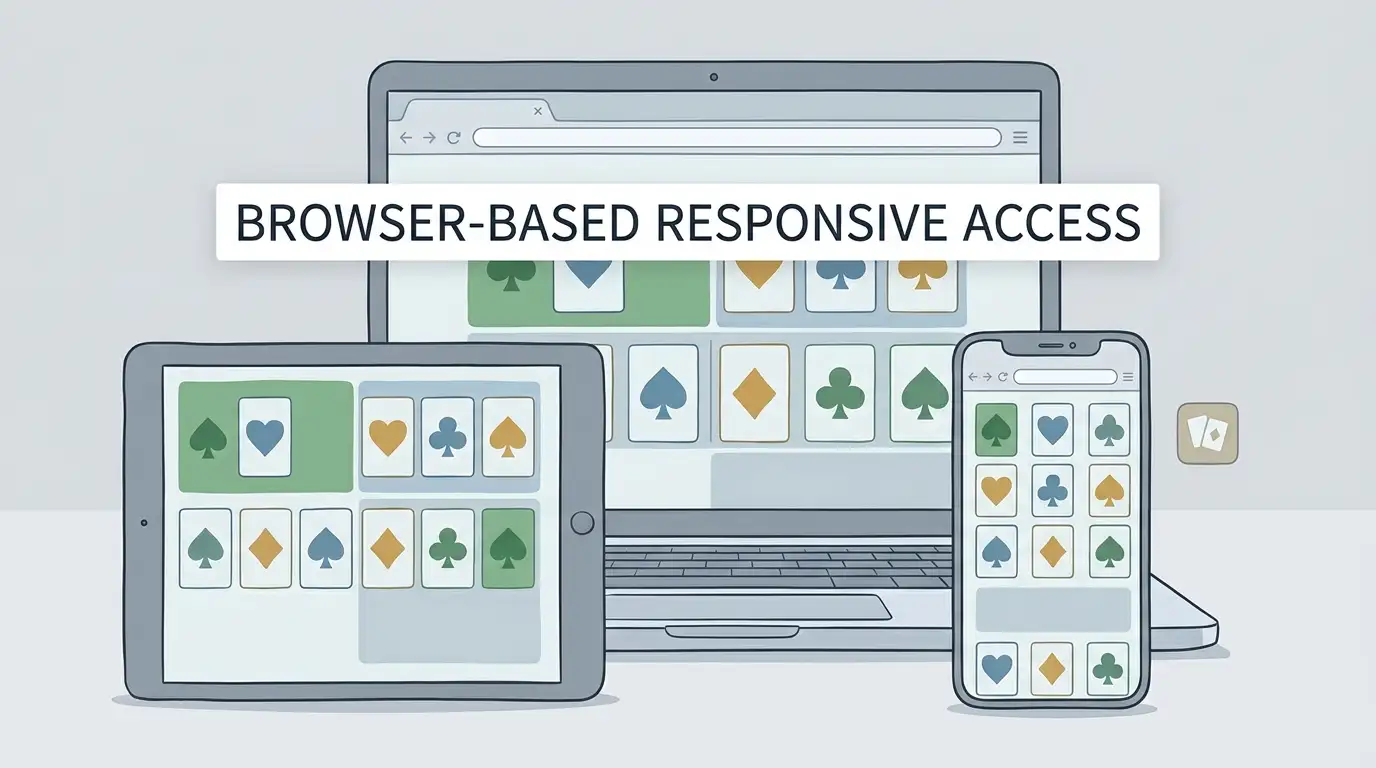 Editorial illustration of a smartphone displaying a generic browser-based casino layout without logos or copied interface