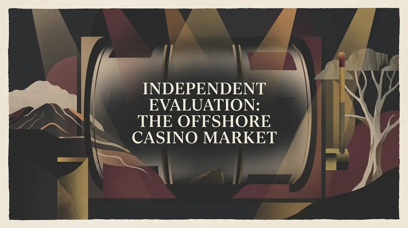 Abstract editorial illustration combining rock music and casino motifs without brand marks